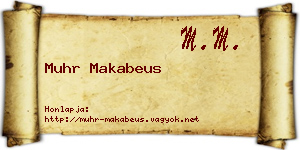 Muhr Makabeus névjegykártya